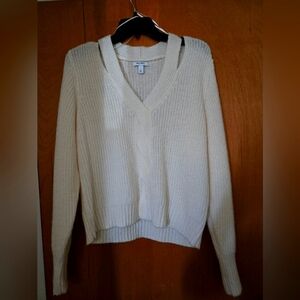 Women's Cream V-Neck Sweater